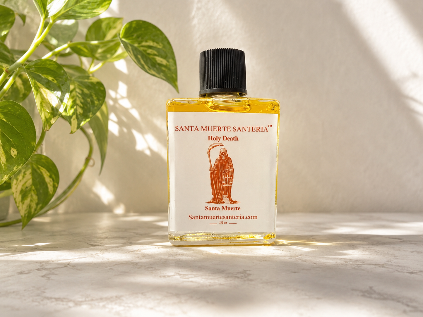 Orange Holy Death Oil, Open Roads and Success, Aceite de la Santa Muerte Naranja, Abre caminos y Éxito
