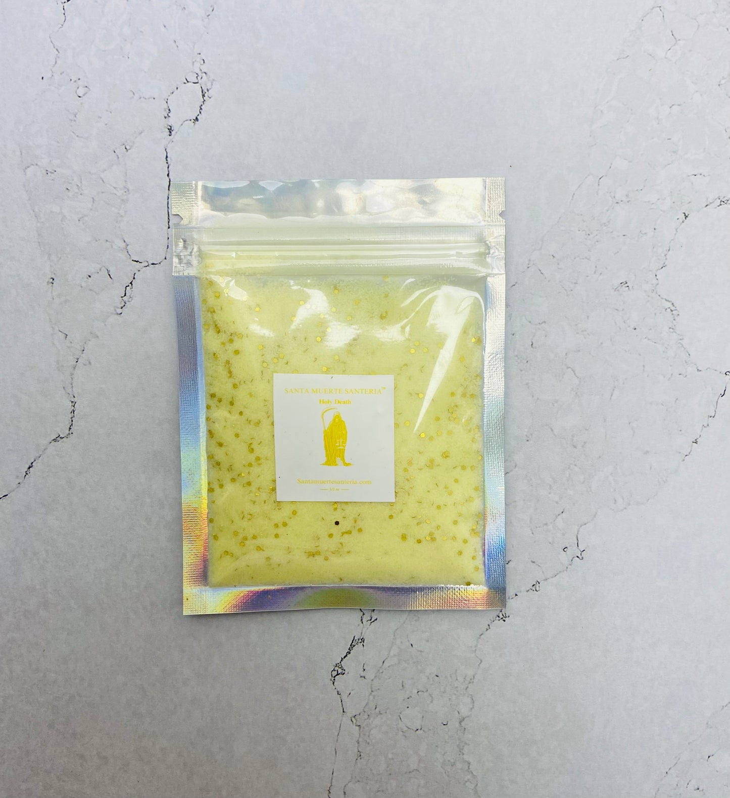 Yellow Holy Death Powder, Success and Prosperity Powder, Open Roads, Polvo de La Santa Muerte Amarillo, Exito y Abundancia