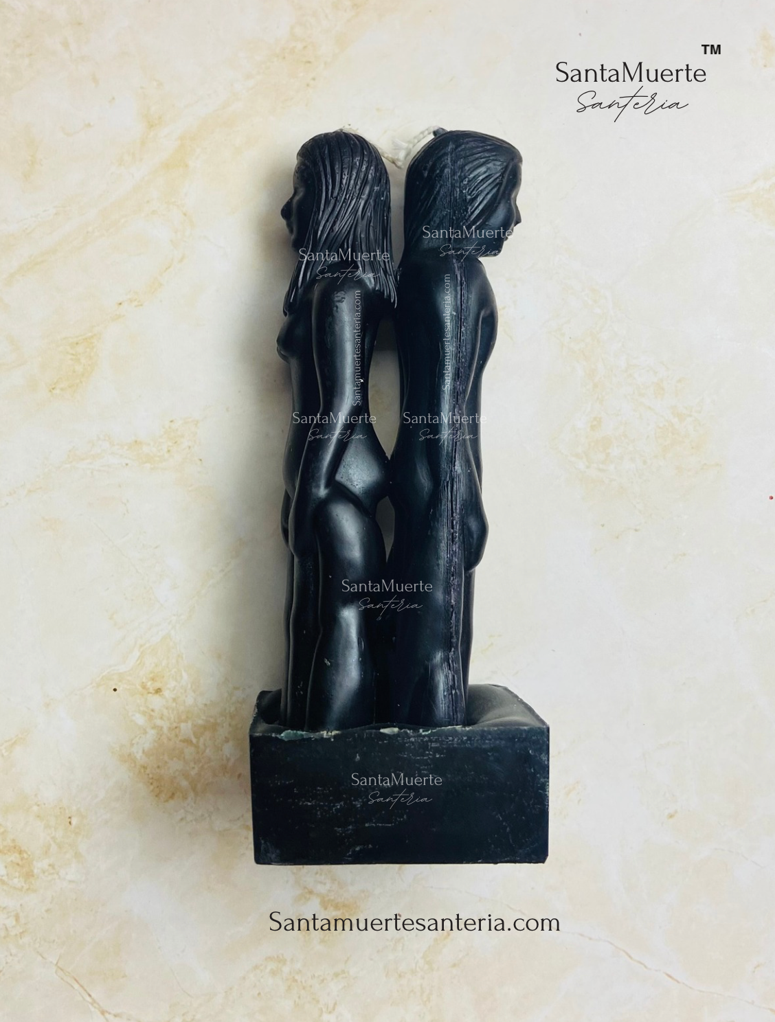 Black Separation Couple's figure candle, Back to back figure candles, Vela figurada de separación para parejas (negra) — Velas figuradas espalda con espalda