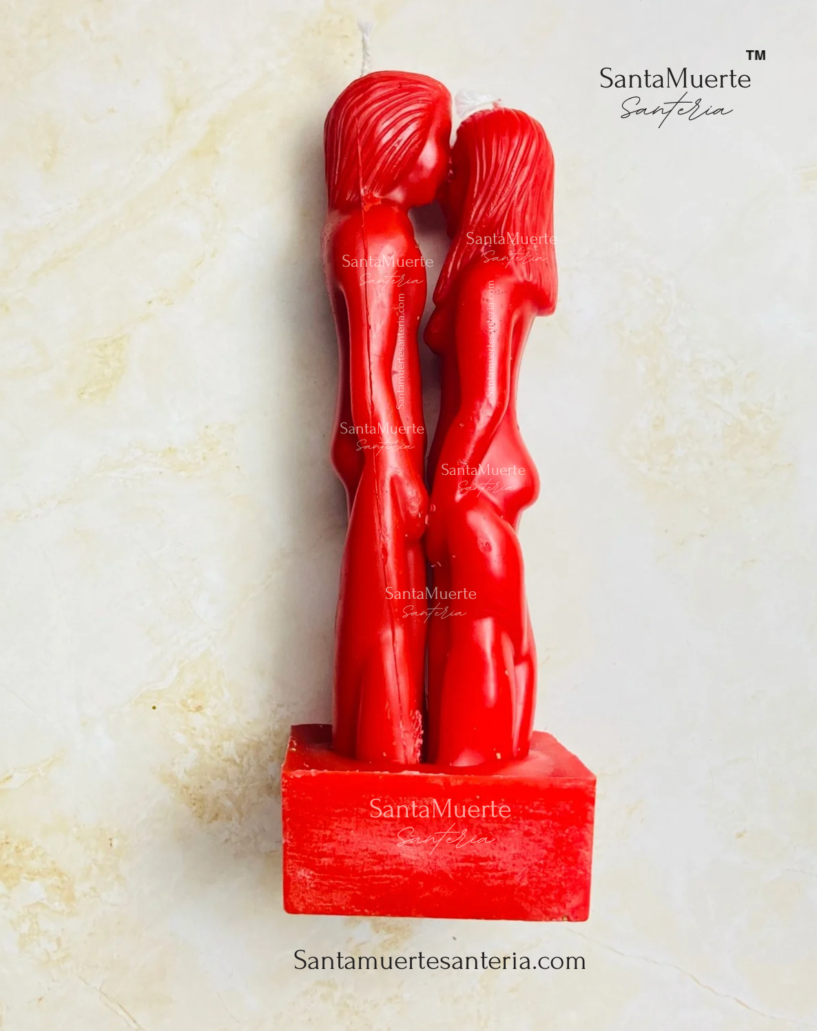 Red couple's figure candle, Face to face figure candles, Love candles, Vela figurada de pareja roja, Velas figuradas Cara a cara, Velas de amor