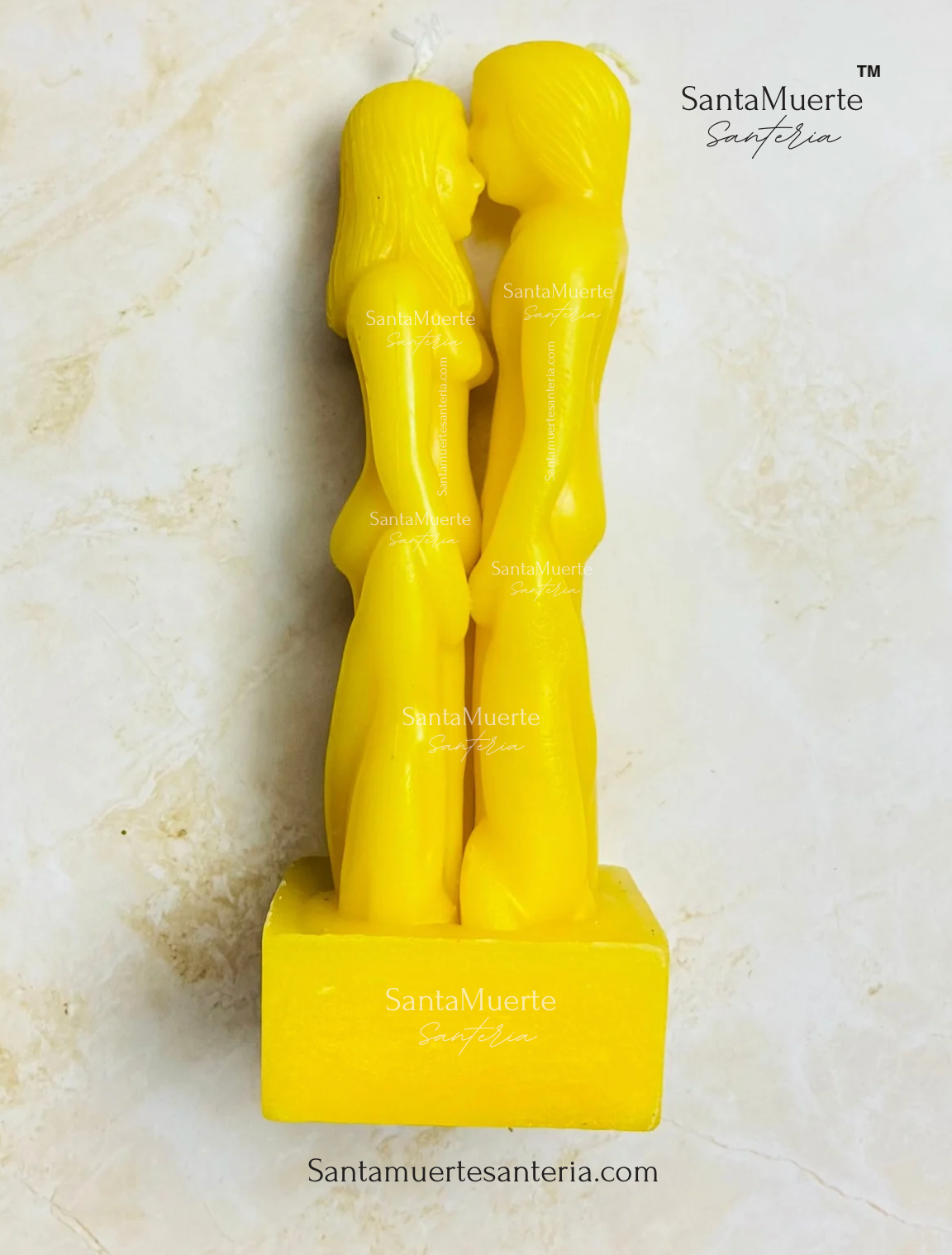 Yellow's couple's figure candle, Face to face figure candles, Love candles, Vela figurada de pareja amarillo, Velas de figura cara a cara, Velas de amor