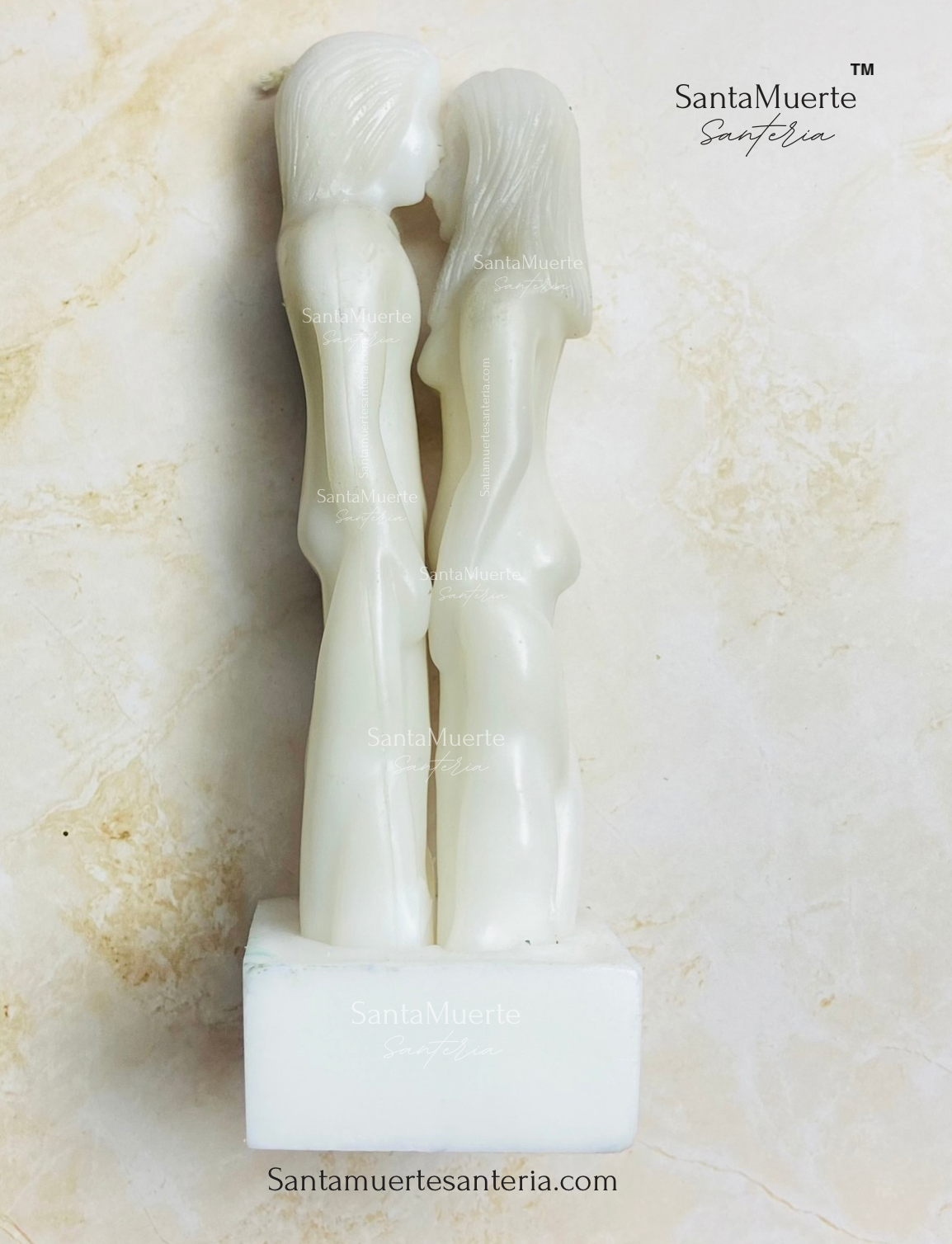 White couple's figure candle, Face to face figure candles, Love candles, Vela figurada de pareja blanco, Velas de figura cara a cara, Velas de amor