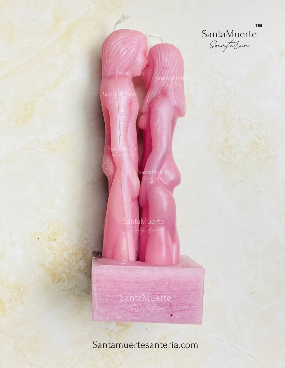 Pink couple's figure candle, Face to face figure candles, Love candles, Vela figurada de pareja rosita, Velas de figura cara a cara, Velas de amor