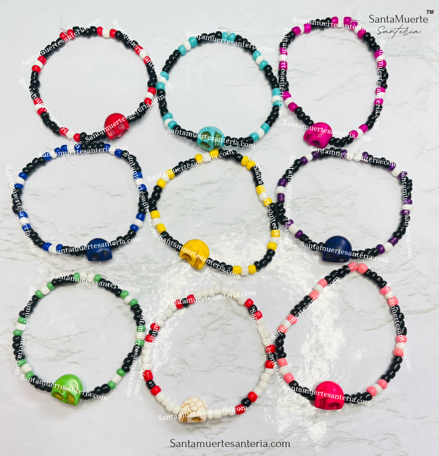 Holy Death Skull Bracelets/ Santa Muerte Calavera Pulseras