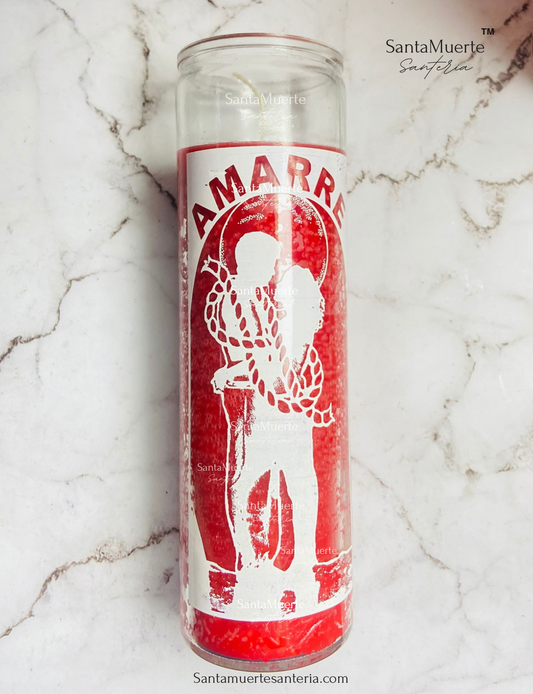 Amarre Glass Candle, Love candle, Vela de vidrio de Amarre, Vela de Amor