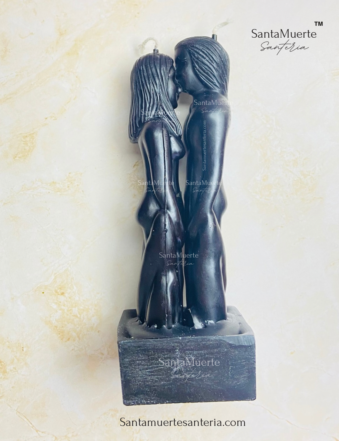 Black couple's figure candle, Face to face figure candles, Love candles, Vela figurada de pareja negra, Velas de figura cara a cara, Velas de amor