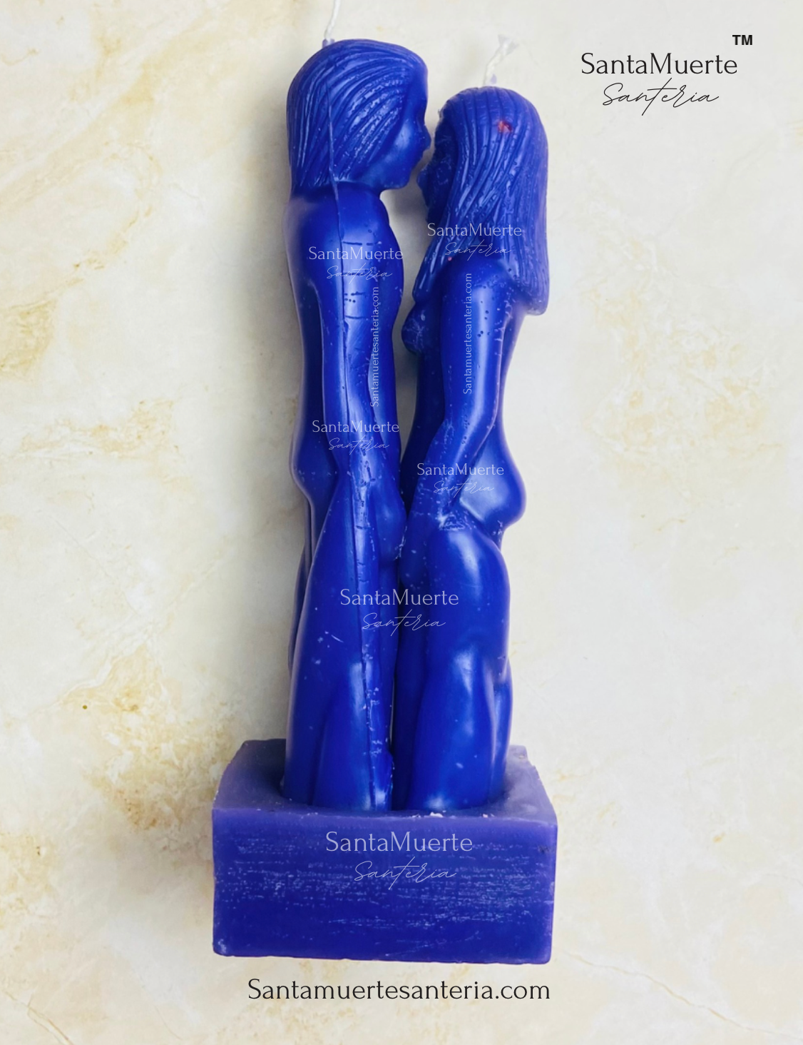 Blue couple's figure candle, Face to face figure candles, Love candles, Vela figurada de pareja azul, Velas de figura cara a cara, Velas de amor