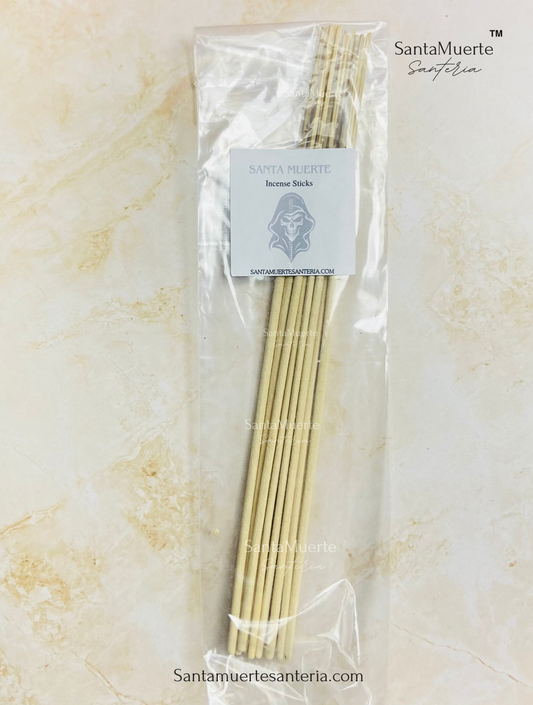 Holy Death Cleansing Incense Sticks, 12 pack Incense, Protection, Varitas de incienso de limpia de la Santa Muerte — Paquete de 12 — Protección