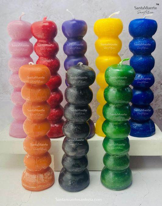 7 Knob Figure Candles, 7 Knots Candle, Spellwork Candles, Velas figurativas de 7 nudos, Vela de 7 nudos, Velas para hechizos
