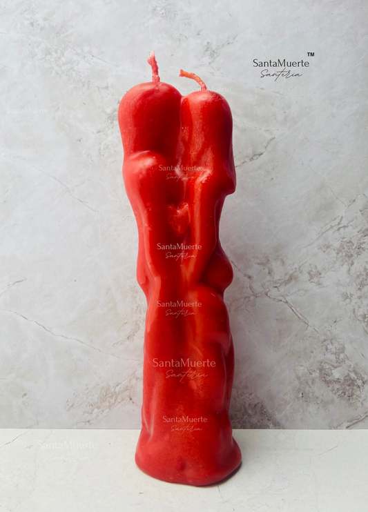 Red Couple's Hugging Figure Candle, Love Spell, Come to Me, Vela con figura de pareja Roja, Hechizo de amor, Ven a mí