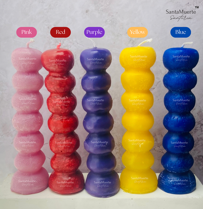 7 Knob Figure Candles, 7 Knots Candle, Spellwork Candles, Velas figurativas de 7 nudos, Vela de 7 nudos, Velas para hechizos