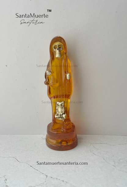 Clear Yellow Holy Death 5" Statue/Estatua Santa Muerte Amarillo Claro 5"