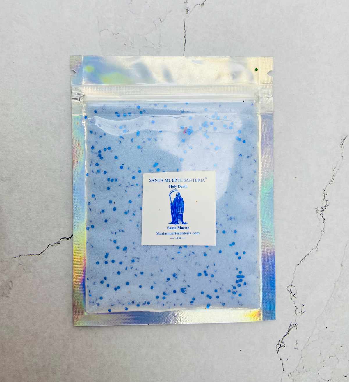 Blue Holy Death Powder, Peace and Tranquility, Polvo de La Santa Muerte Azul, Paz y tranquilidad,